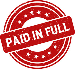 Paid in full red stamp, Stamp round style