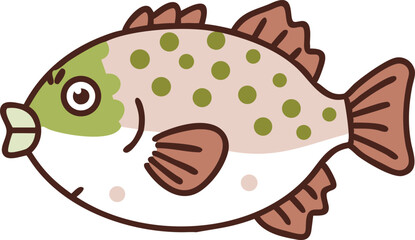 Detailed porcupinefish illustration on white background
