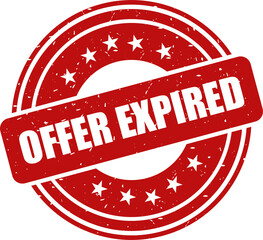 Offer expired red stamp, Stamp round style