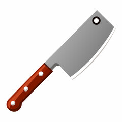 butcher knife vector illustration isolated on white, kitchen utensil, suitable for icon, graphic element, and others