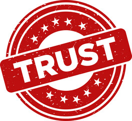 Trust red stamp, Stamp round style