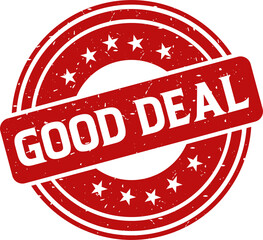 Good deal red stamp, Stamp round style
