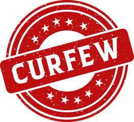 Curfew red stamp, Stamp round style