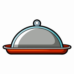 Obraz premium serving tray vector illustration isolated on white, kitchen utensil, suitable for icon, graphic element, and others