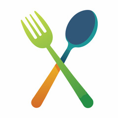 spoon and fork vector illustration isolated on white, kitchen utensil, suitable for icon, graphic element, and others