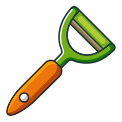 vegetable peeler colorful vector illustration, isolated on white background
