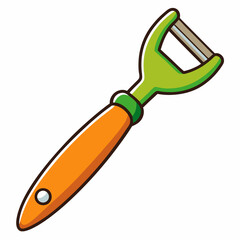 vegetable peeler colorful vector illustration, isolated on white background
