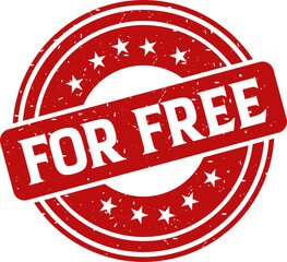 For free red stamp, Stamp round style