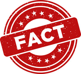 Fact red stamp, Stamp round style