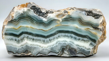 Colorful Banding in a Polished Geode Displaying Unique Geological Layers