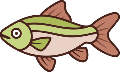 Vibrant rasbora fish illustration on white background
