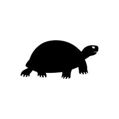 Turtle silhouette vector side view