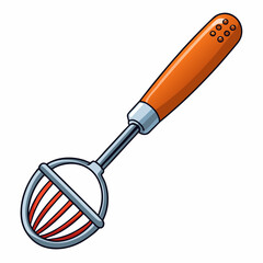 potato masher colorful vector illustration, isolated on white background