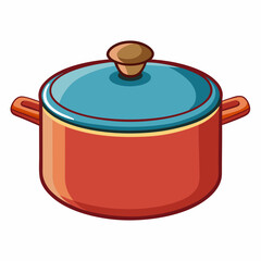 saucepan colorful vector illustration, isolated on white background