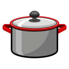 saucepan colorful vector illustration, isolated on white background