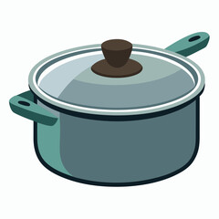saucepan colorful vector illustration, isolated on white background