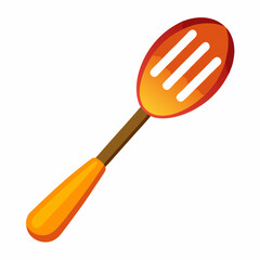 slotted spoon colorful vector illustration, isolated on white background