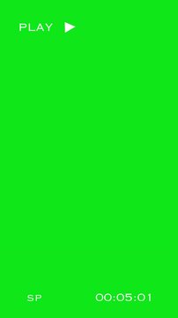 VHS tape playing animation with green background. Vertical video