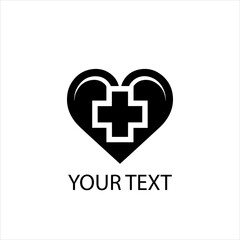 Obraz premium Vector Logo of Heart and Medical Cross Symbolizing Healthcare and Medical Services — Isolated on White Background