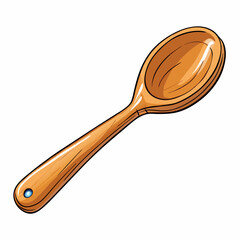 wooden spoon colorful vector illustration, isolated on white background