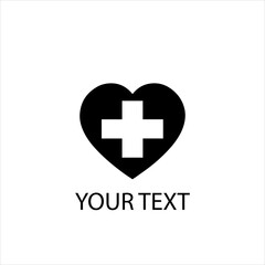Obraz premium Vector Logo of Heart and Medical Cross Symbolizing Healthcare and Medical Services — Isolated on White Background