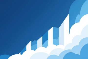 Abstract building and cloud illustration background graphic