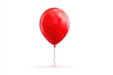 Red balloon isolated against white background