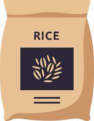 Rice bag package with grain illustration simple design vector image 