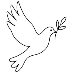 Obraz premium Peace dove flying with olive branch, a symbol of freedom and hope