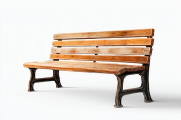 Outdoor wooden park bench seat rest
