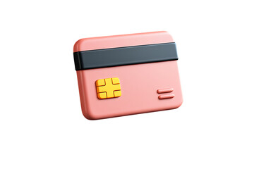 3D Render of a Pink Credit Card, Secure Online Payments, Digital Finance, Fintech Innovation, Secure Transactions, Modern Banking