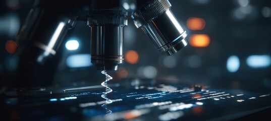 Microscope DNA research and scientific data analysis