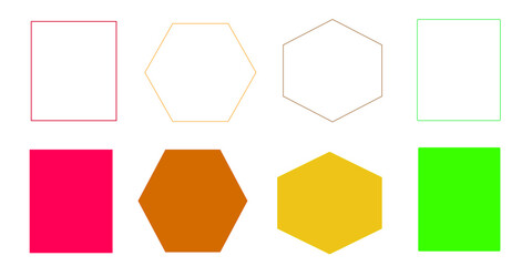 quadrangle, pentagon, hexagon, octagon icon. vector geometry pentagonal, hexagonal, octagonal polygon. five, six, eight sided polygon lines. Eps10