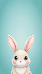 Obraz premium easter rabbit on pastel blue background