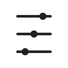 Horizontal setting slider vector icon. Control sliders for volume, settings, or audio interface.