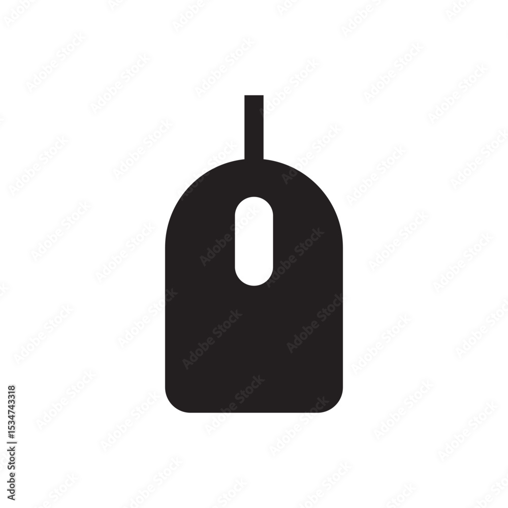 Poster computer mouse icon. simple device for cursor navigation on digital interface.