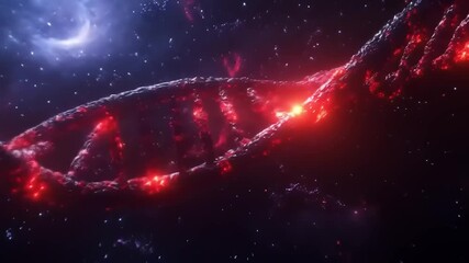 Fiery DNA helix in space. - Powered by Adobe