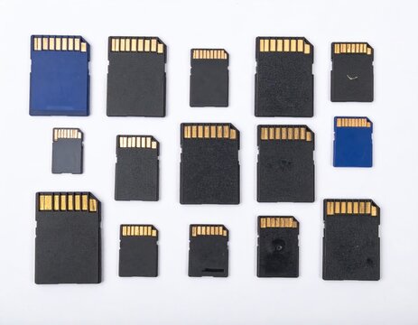Assortment Of Different Sized Memory Cards