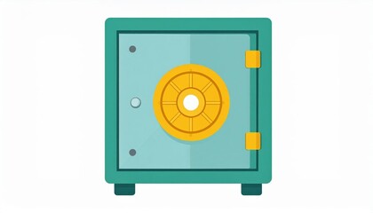 Fototapeta premium Teal And Gold Safe Illustration