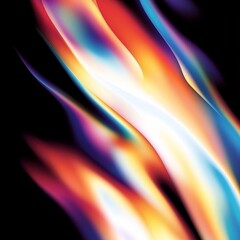 Naklejka premium Vibrant, Multicolored Flames Against a Dark Background
