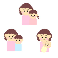 お母さんと子供のセットアイコン