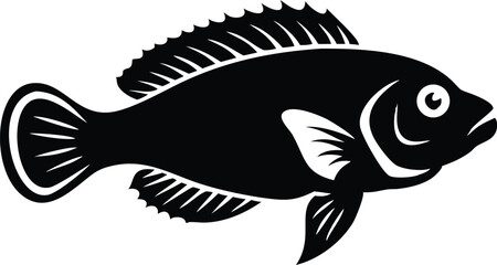 Vibrant royal gramma fish illustration on white background