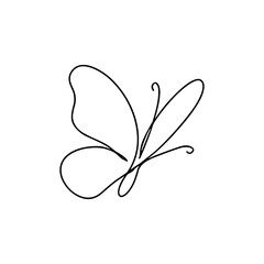 Simple Line Drawing Butterfly Insect Creature Beauty Minimalist Illustration