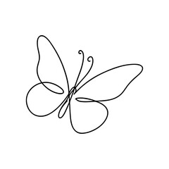 Minimalist One Line Butterfly Insect Creature Wing Nature Illustration