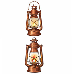 Antique Oil Lantern with Warm Light