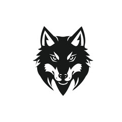 Vector art of a fierce black wolf head vector, isolated on white background