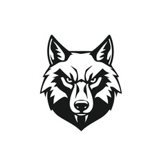 Vector art of vector illustration of a fierce wolf head isolated on white background