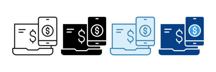 Digital Financial Icon Set Multiple Style Collection