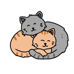 illustration of cute cats sleeping