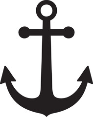 Classic Nautical Anchor Silhouette for Marine Designs